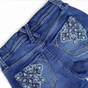 Embroidered Blue Women's Jeans